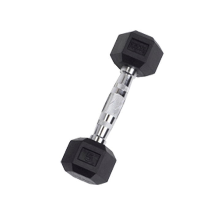 5 lb Rubber Coated Hex Dumbbell