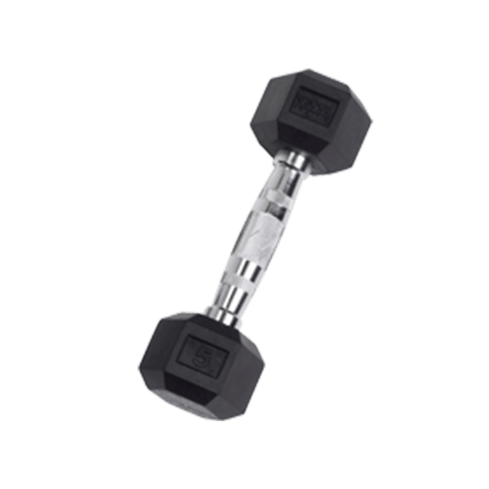 5 lb Rubber Coated Hex Dumbbell