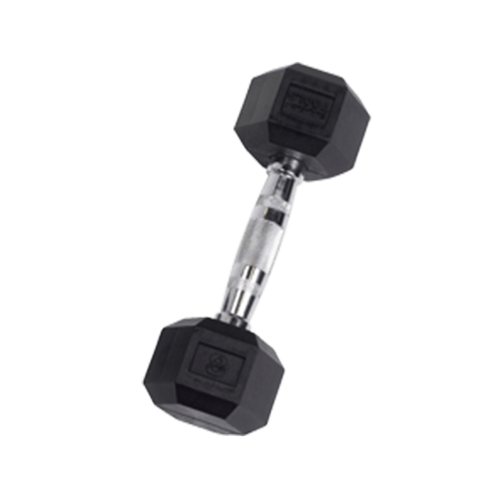 8 lb Rubber Coated Hex Dumbbell