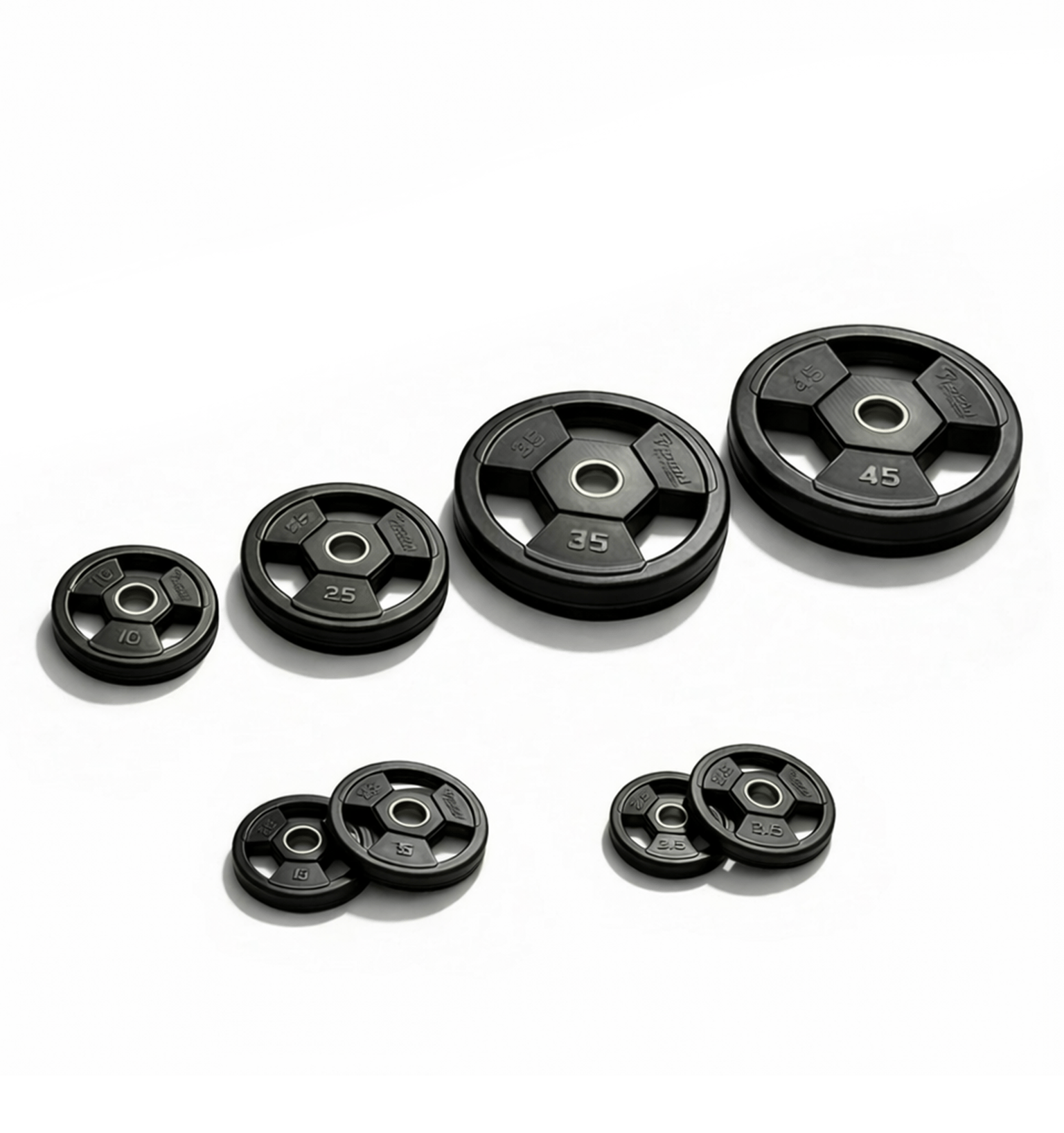 Shop Vision Fitness Olympic Rubber Grip Weight Plates - 245 lbs. Set