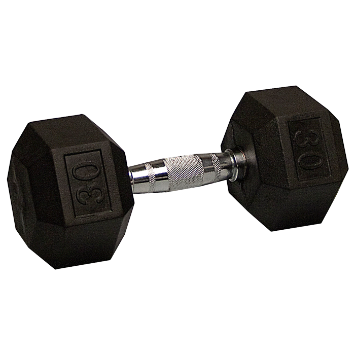New Dumbbells Hex Rubber Coated 30 lbs Dumbbell