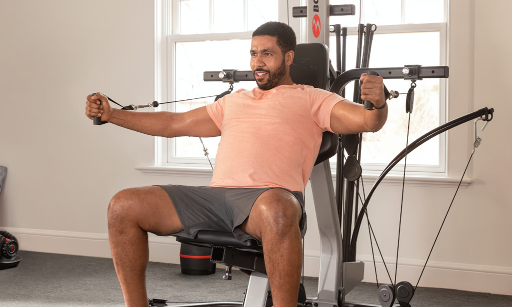 Man exercising at home
